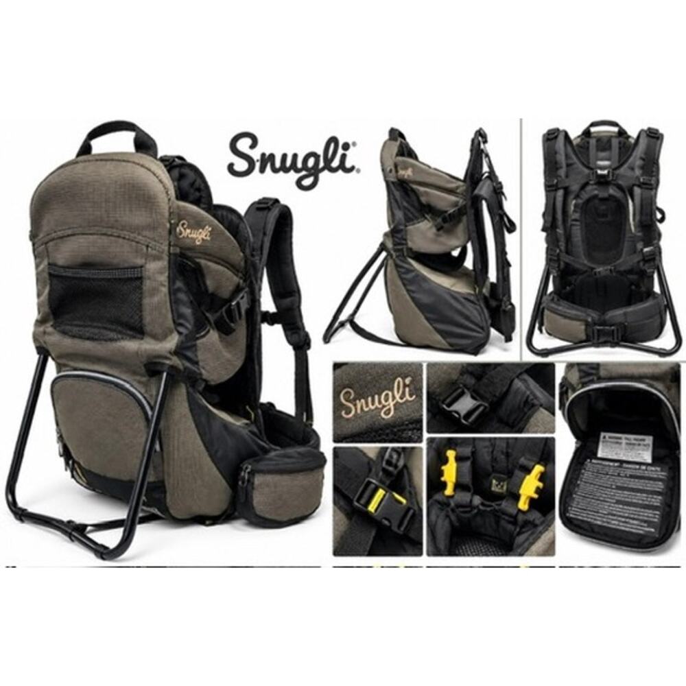 Evenflo Snugli Hiking Baby Toddler Backpack Carrier Frame Kickstand Gray